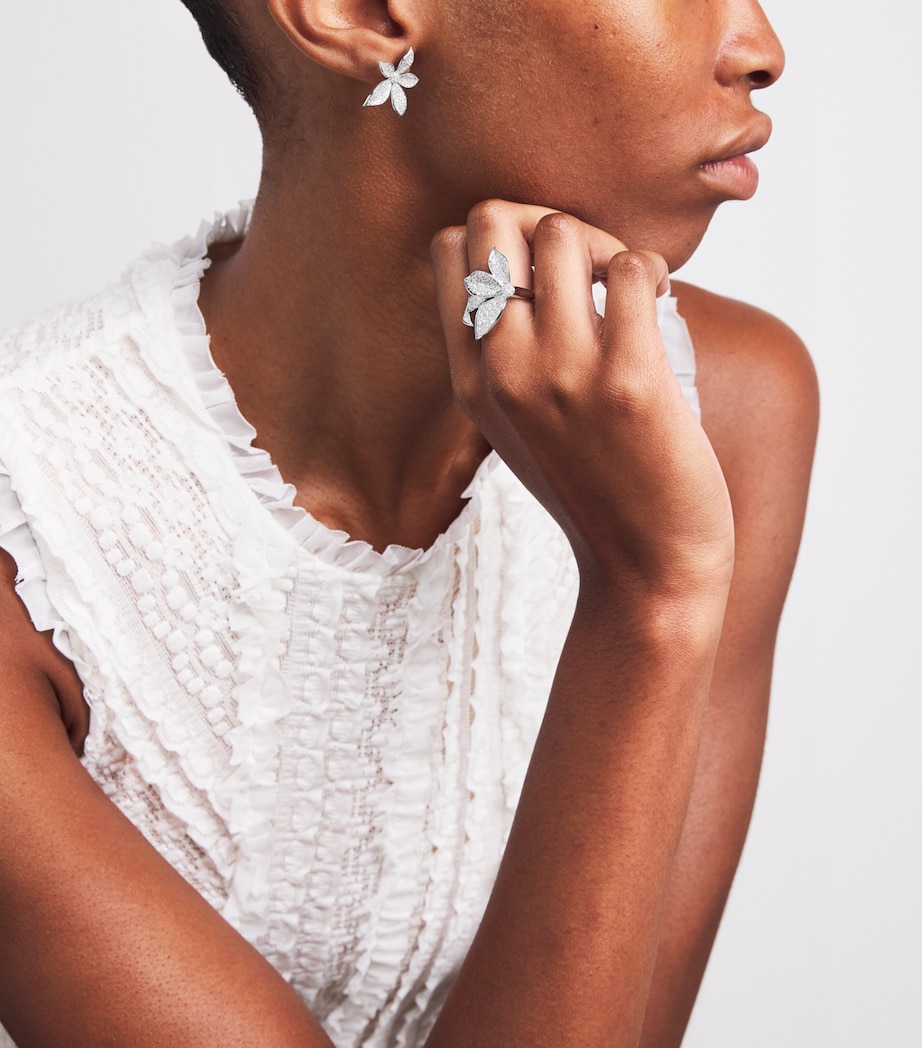 White Gold and Diamond Secret Garden Gloria Earrings WHITE GOLD Image 5
