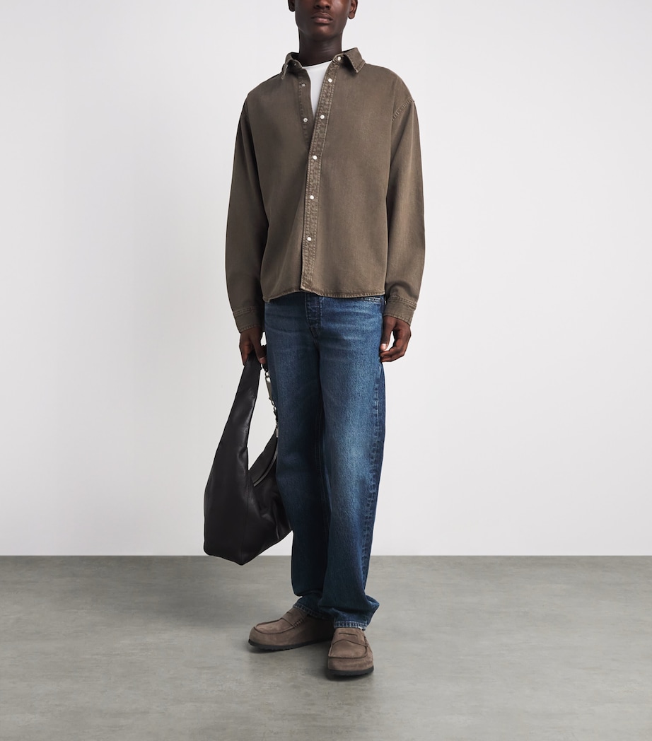 FRAME Mens Denim Overshirt Bsne Brownstone Image 2