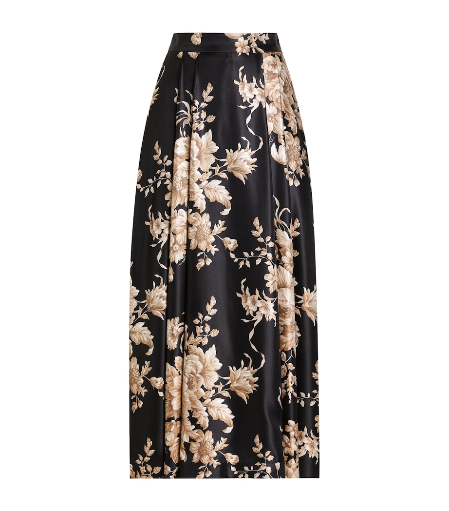 Silk Floral Midi Skirt HN4OX-ROSE CRET Image 1