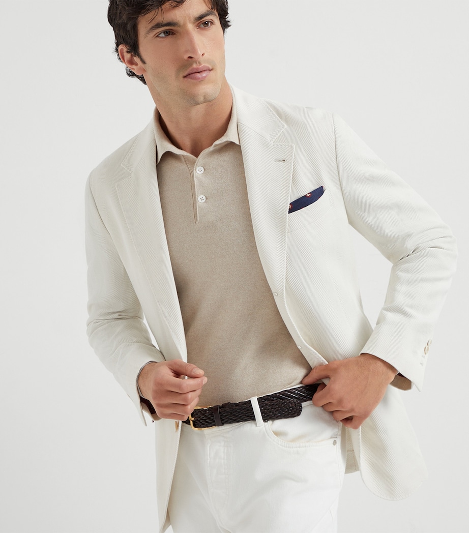 Cashmere Long-Sleeve Polo Sweater CS396 Image 5