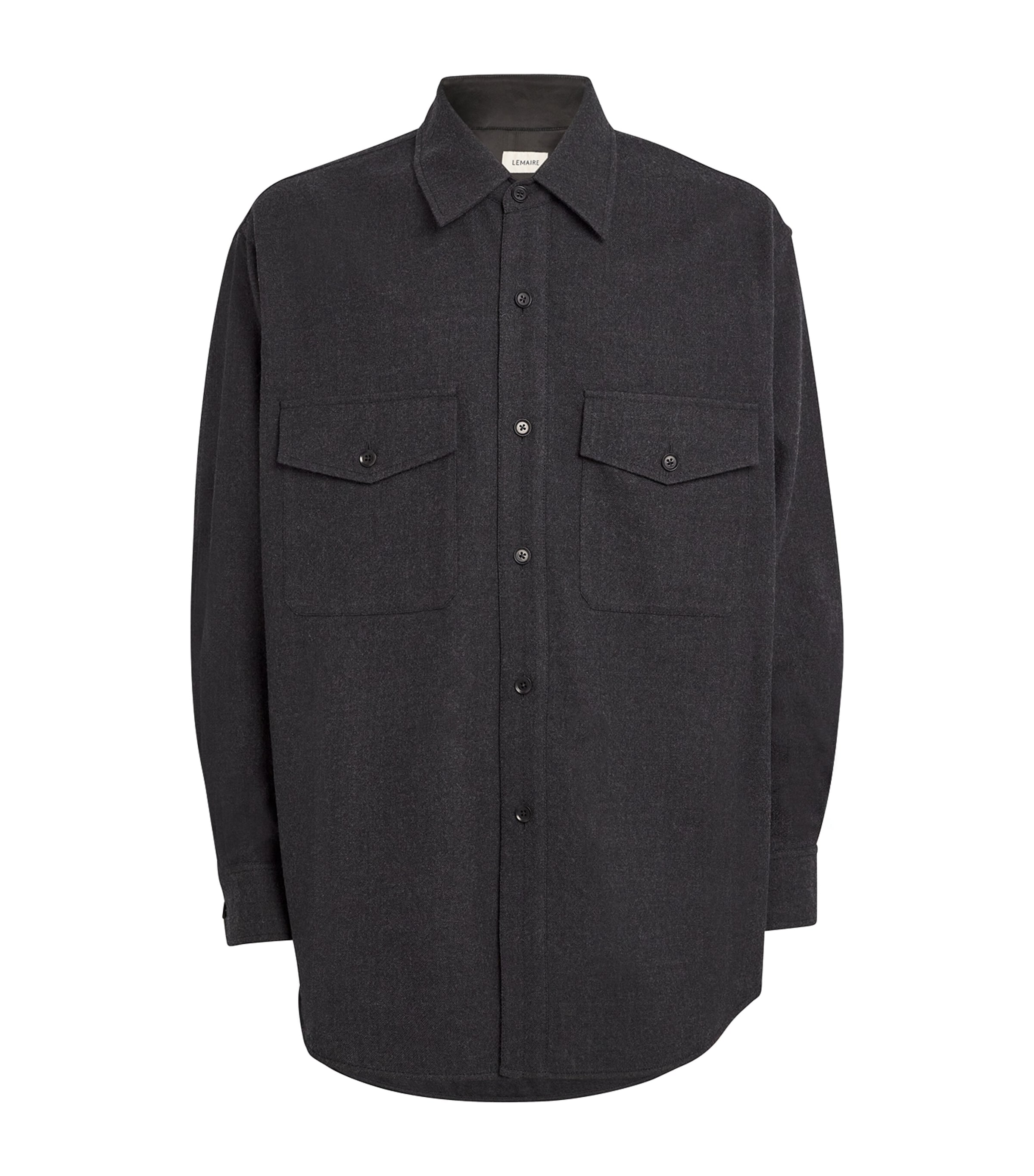 Shop Lemaire Wool Overshirt In Grey