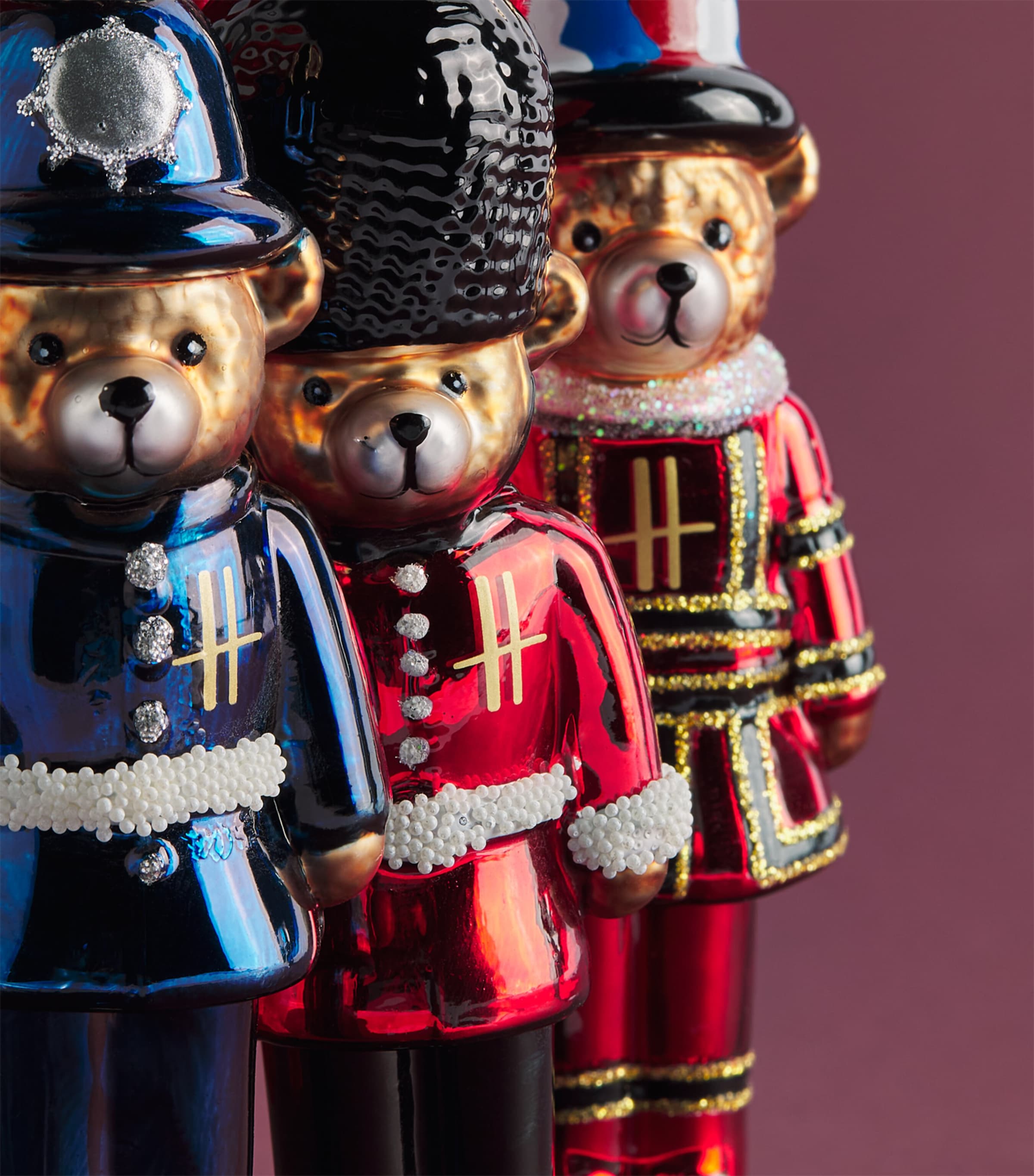 Harrods London Bear Tree Decorations (Set of 3) Image 2