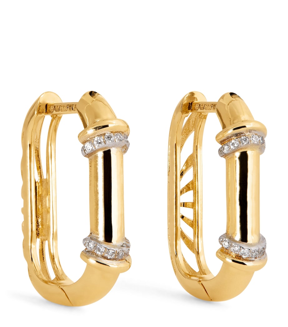 Yellow Gold and Diamond Lot N*93 Buoy Lock Earrings YELLOW GOLD Image 1