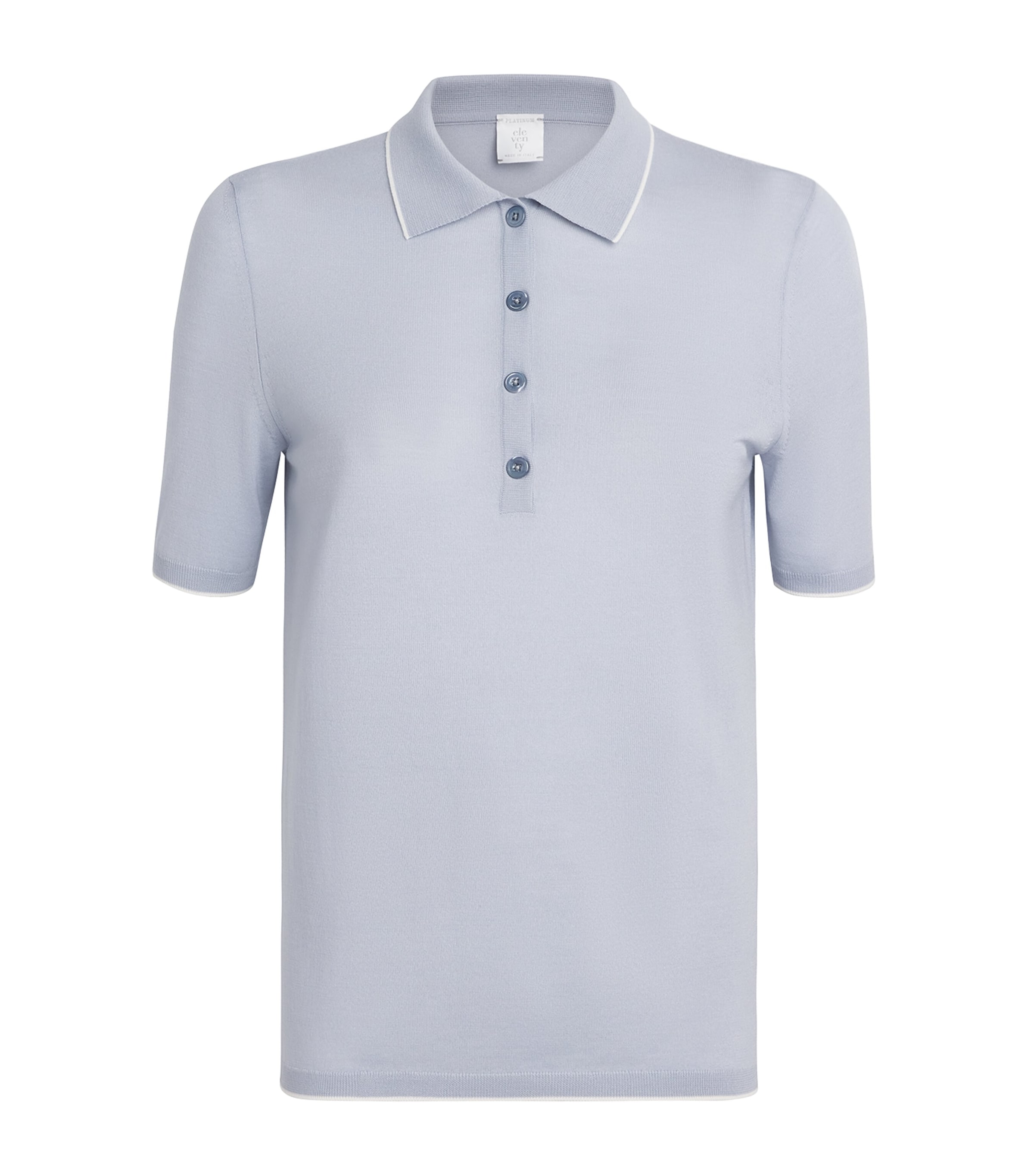 Eleventy Womens Wool Polo Sweater Nuvola, Bianco Image 1