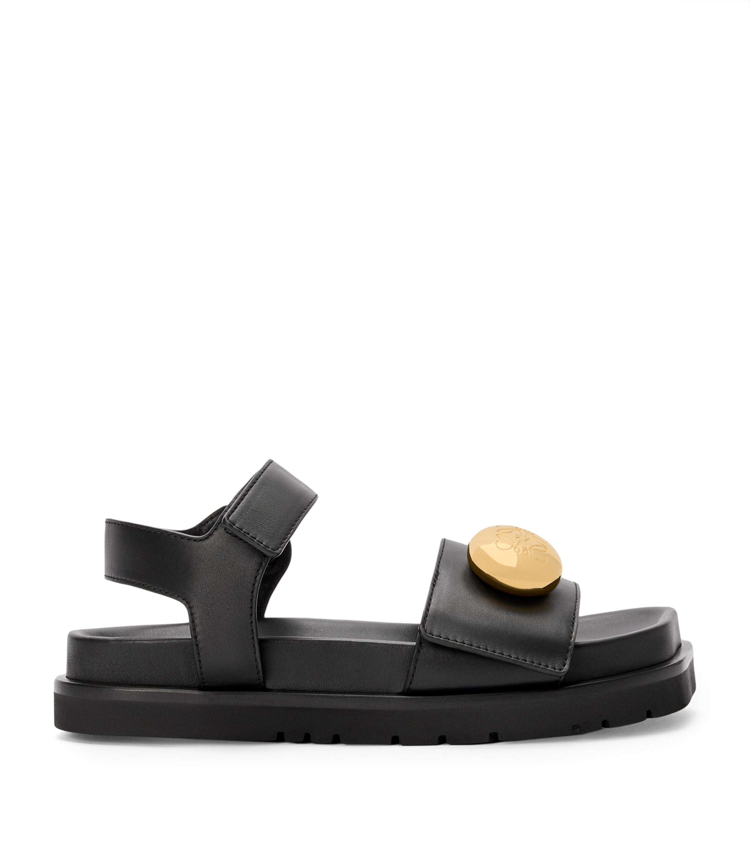 Leather Pebble Fussbett Sandals BLACK Image 1