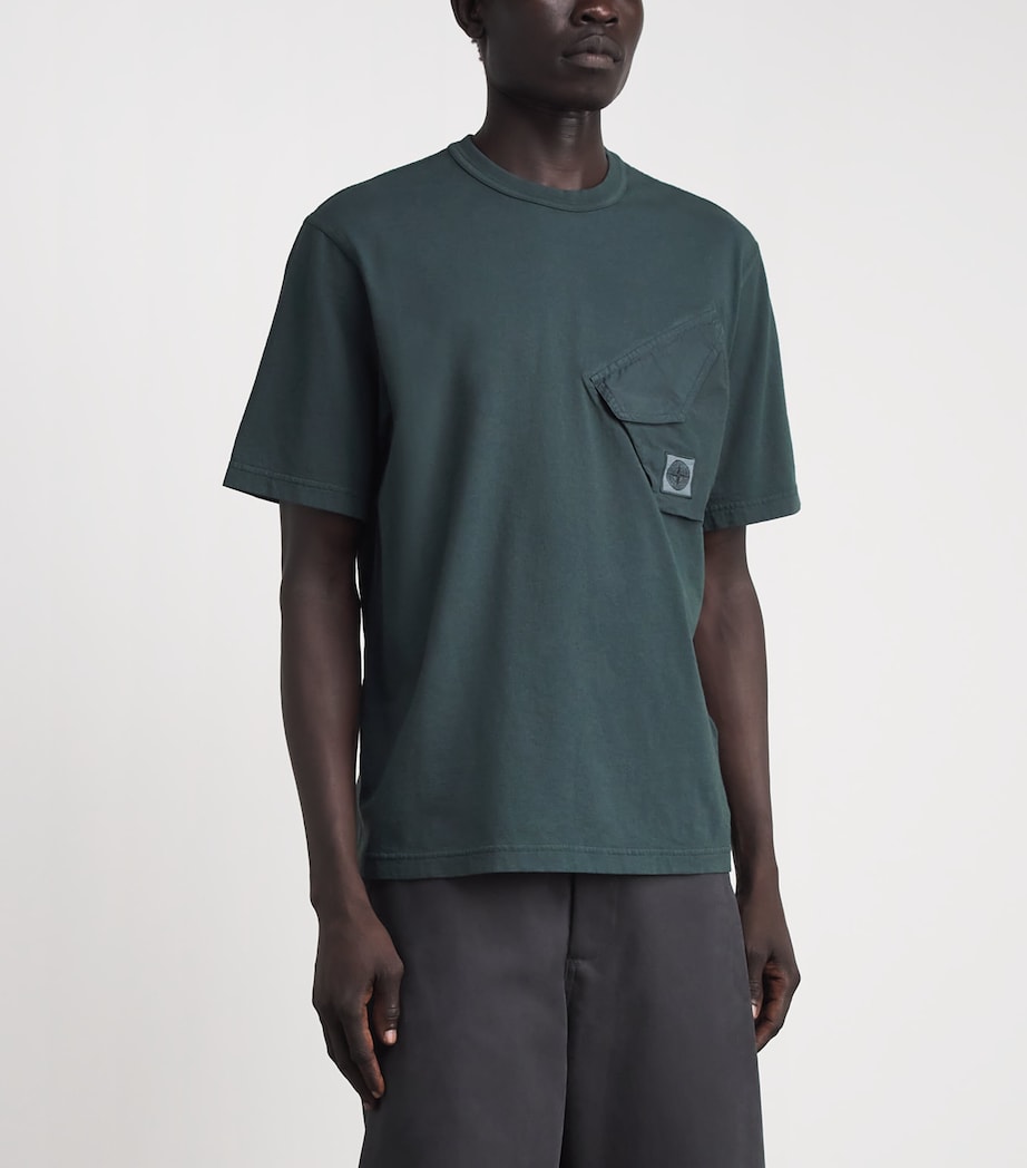 Stone Island Mens Cotton Compass Pocket T-Shirt Image 4