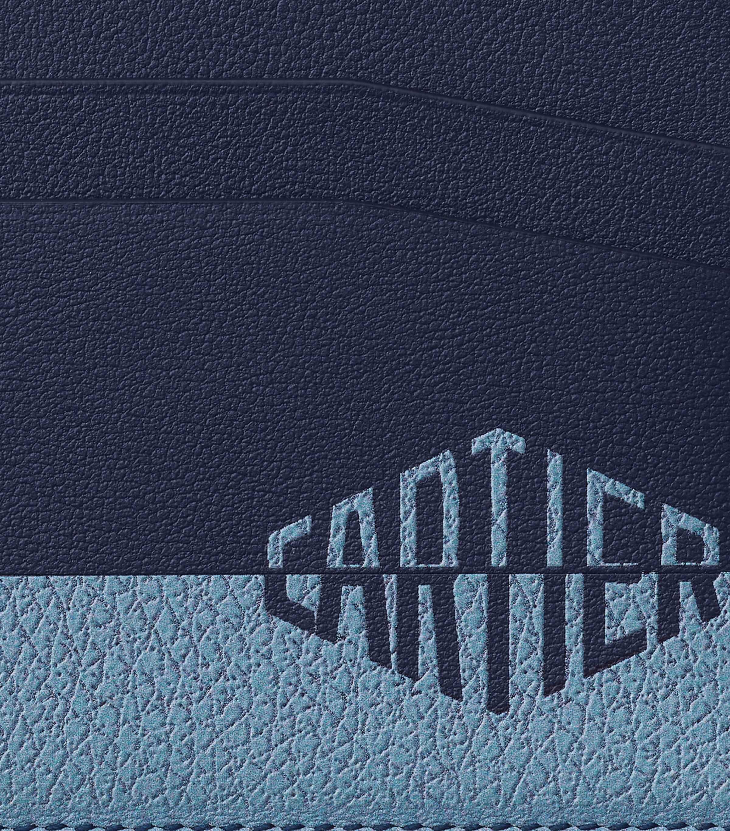 Leather Losange Shadow Card Holder NAVY BLUE / SKY BLUE Image 5