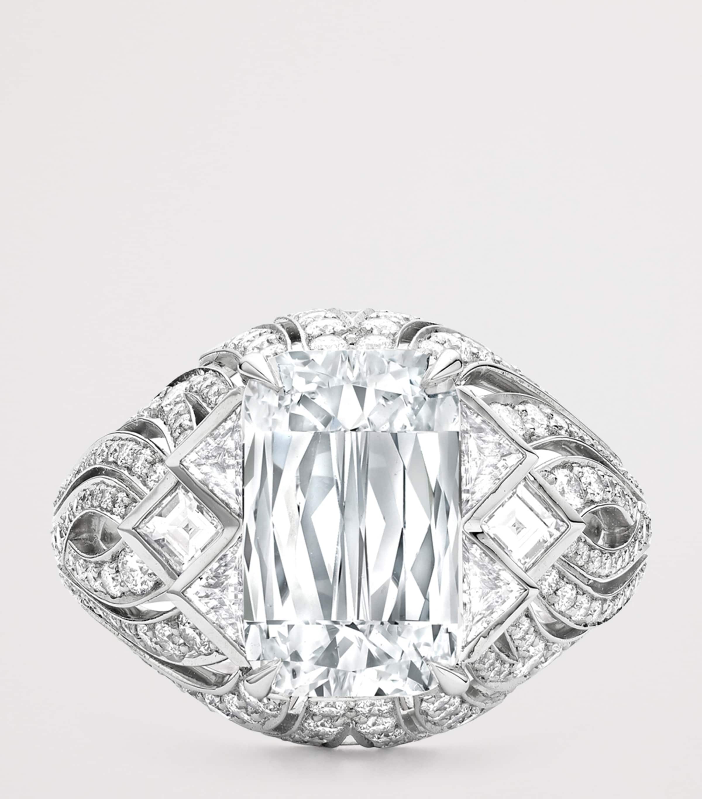 Platinum and Diamond Victoria Falls Inside Africa Ring PLATINUM Image 3