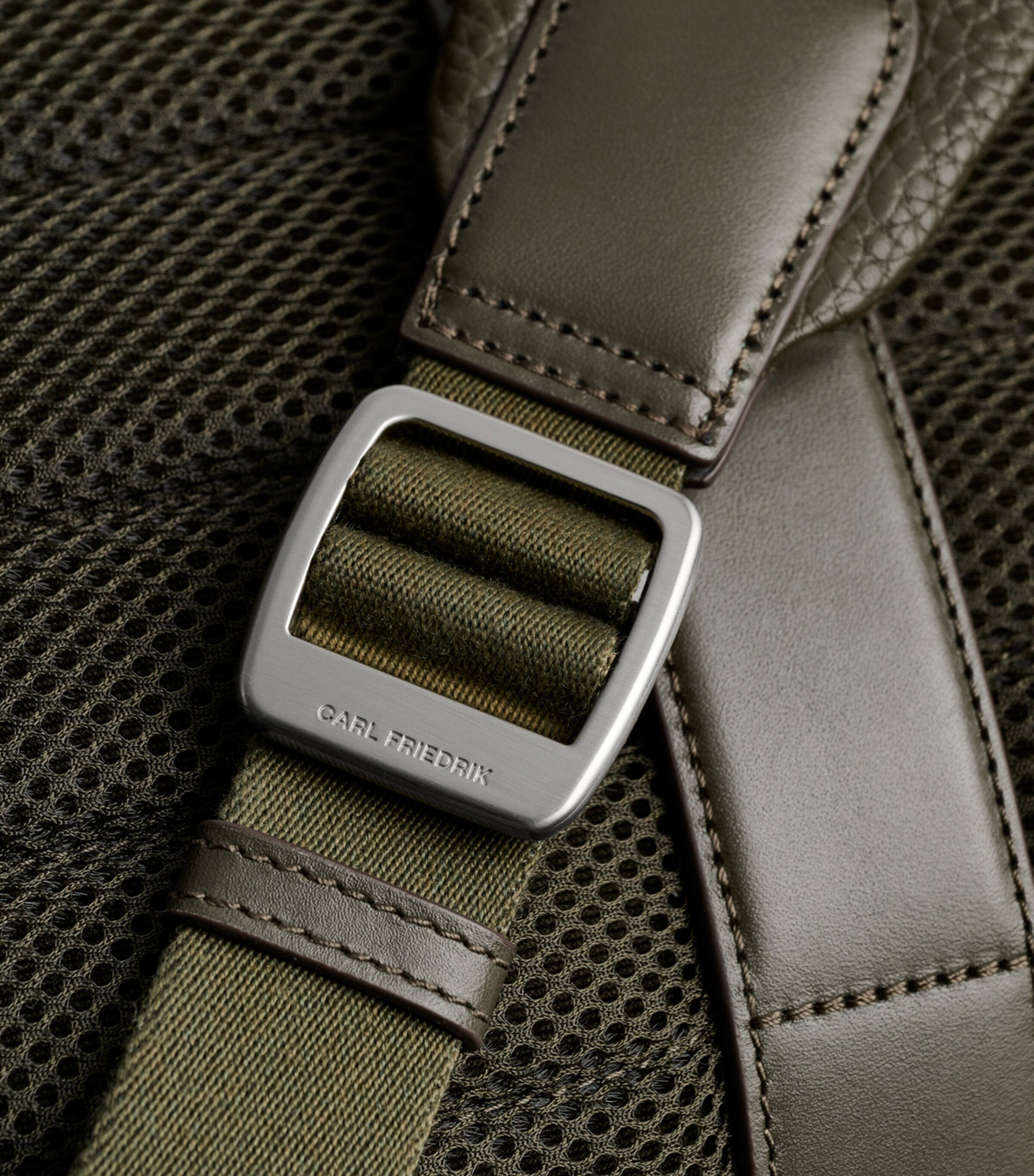 Carl Friedrik Leather Ayrton Backpack Olive Image 8