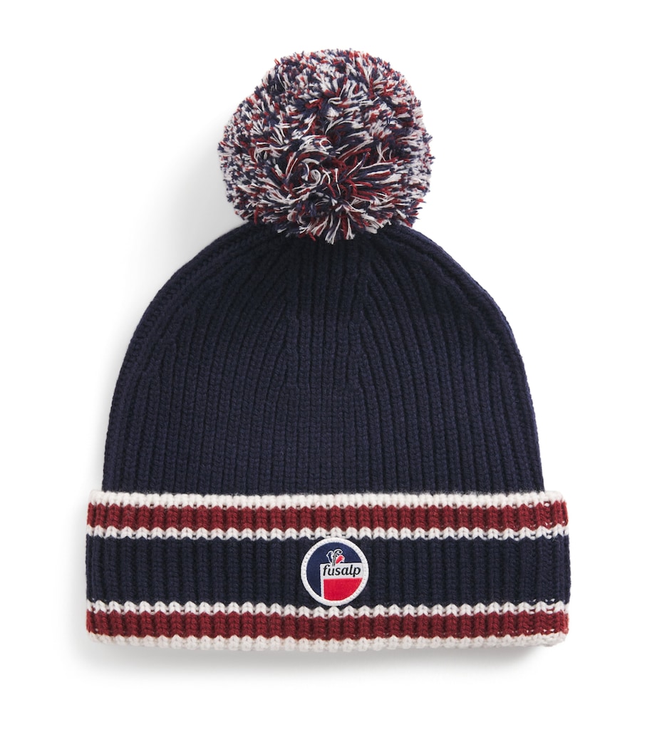 Wool-Cashmere Pom-Pom Beanie 6045MARIN/RCNG/NEIGE Image 1