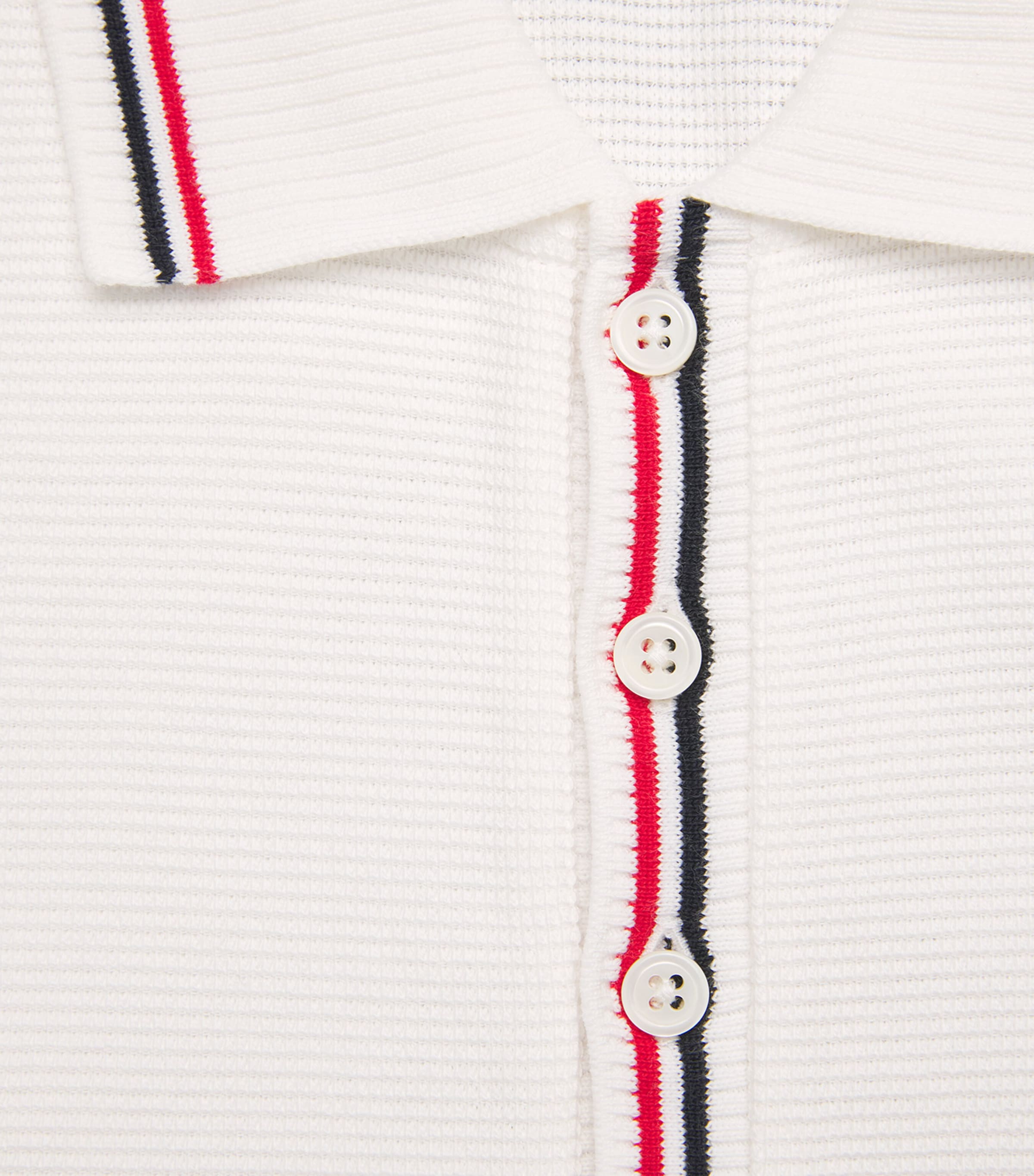 Cotton Rib-Cuff Polo Shirt NATURAL WHITE Image 5