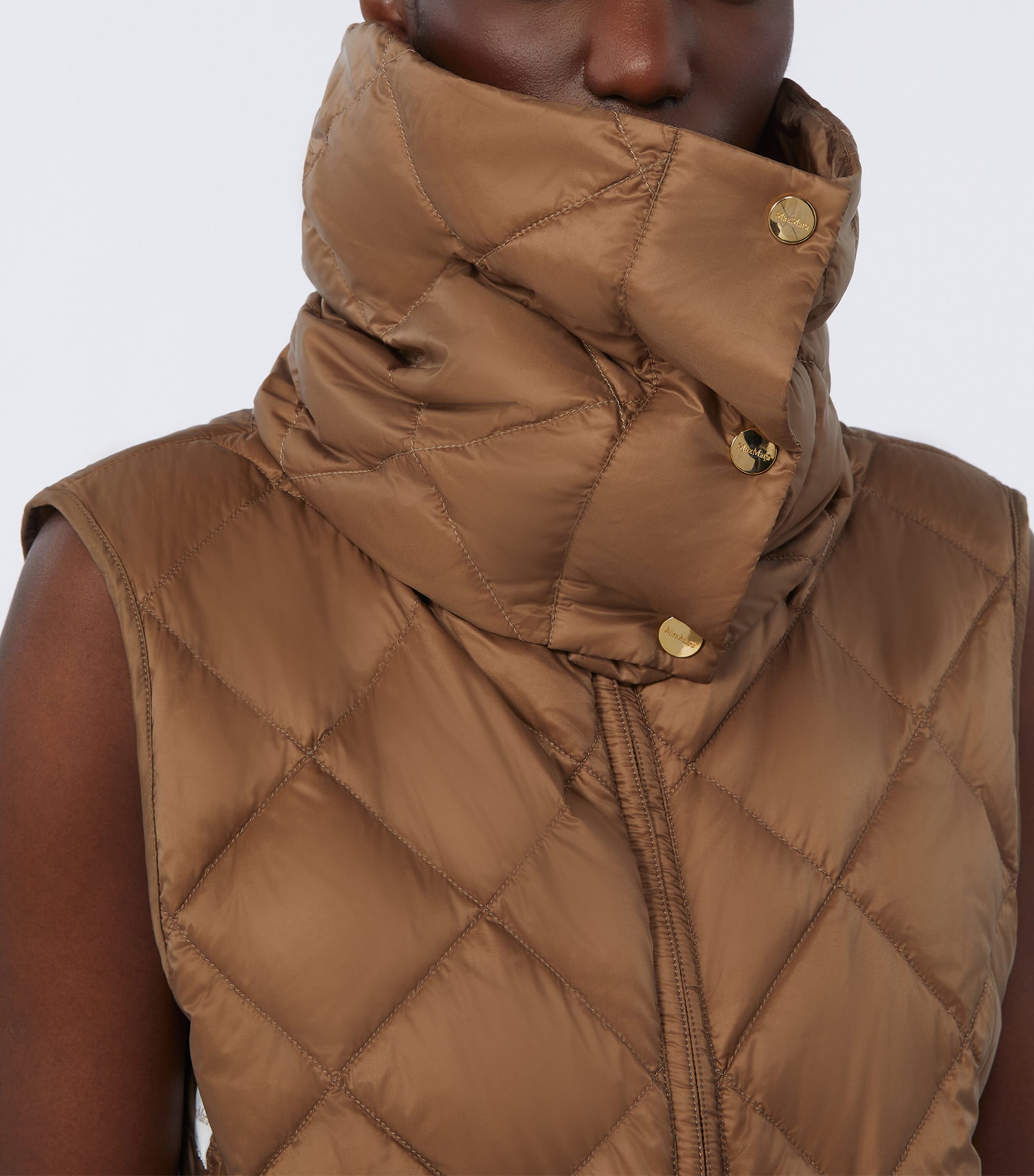 Water-Repellent Canvas Padded Collar CARAMEL Image 2