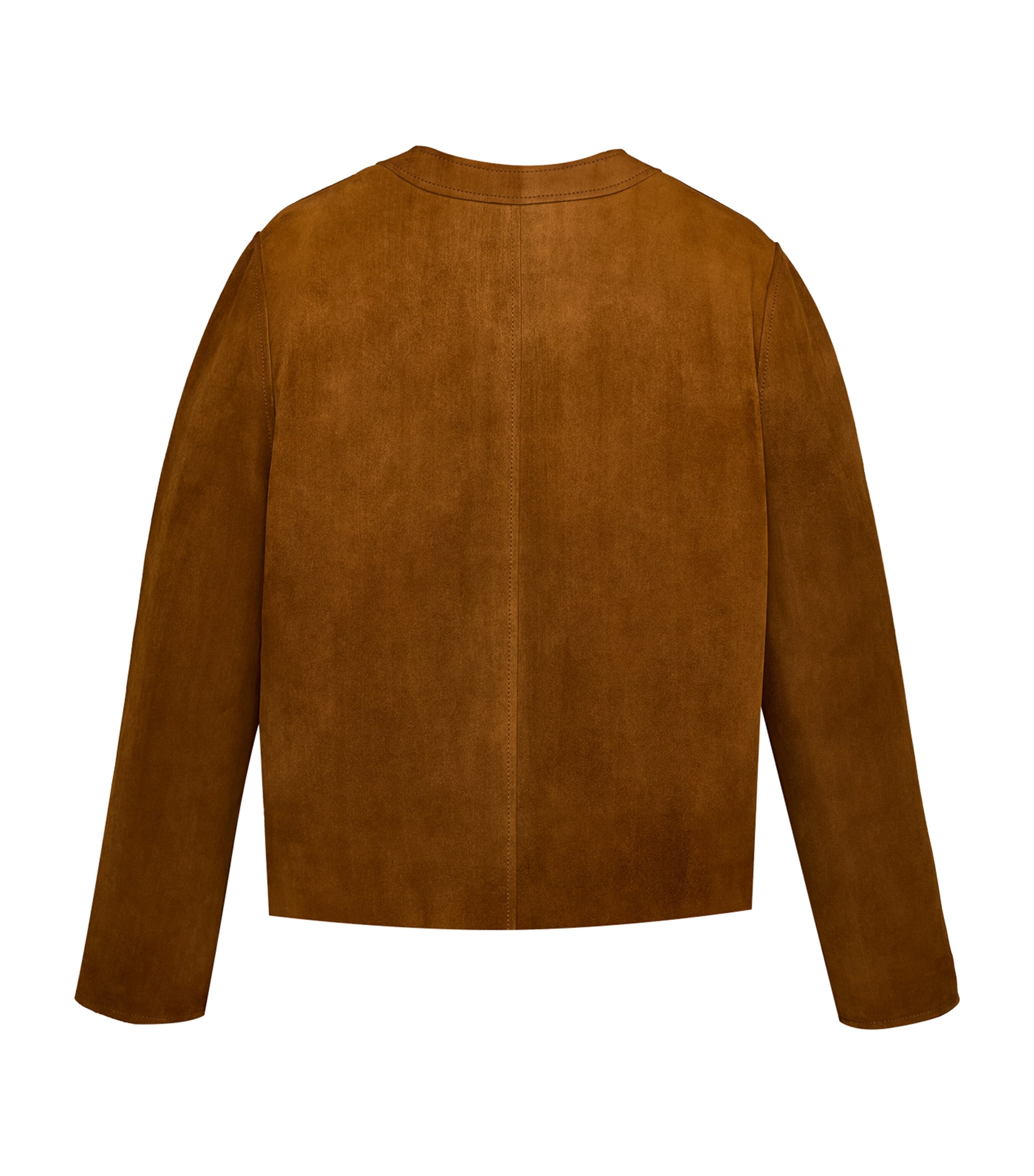 Saint Laurent Womens Suede Cassandre-Button Jacket Image 2