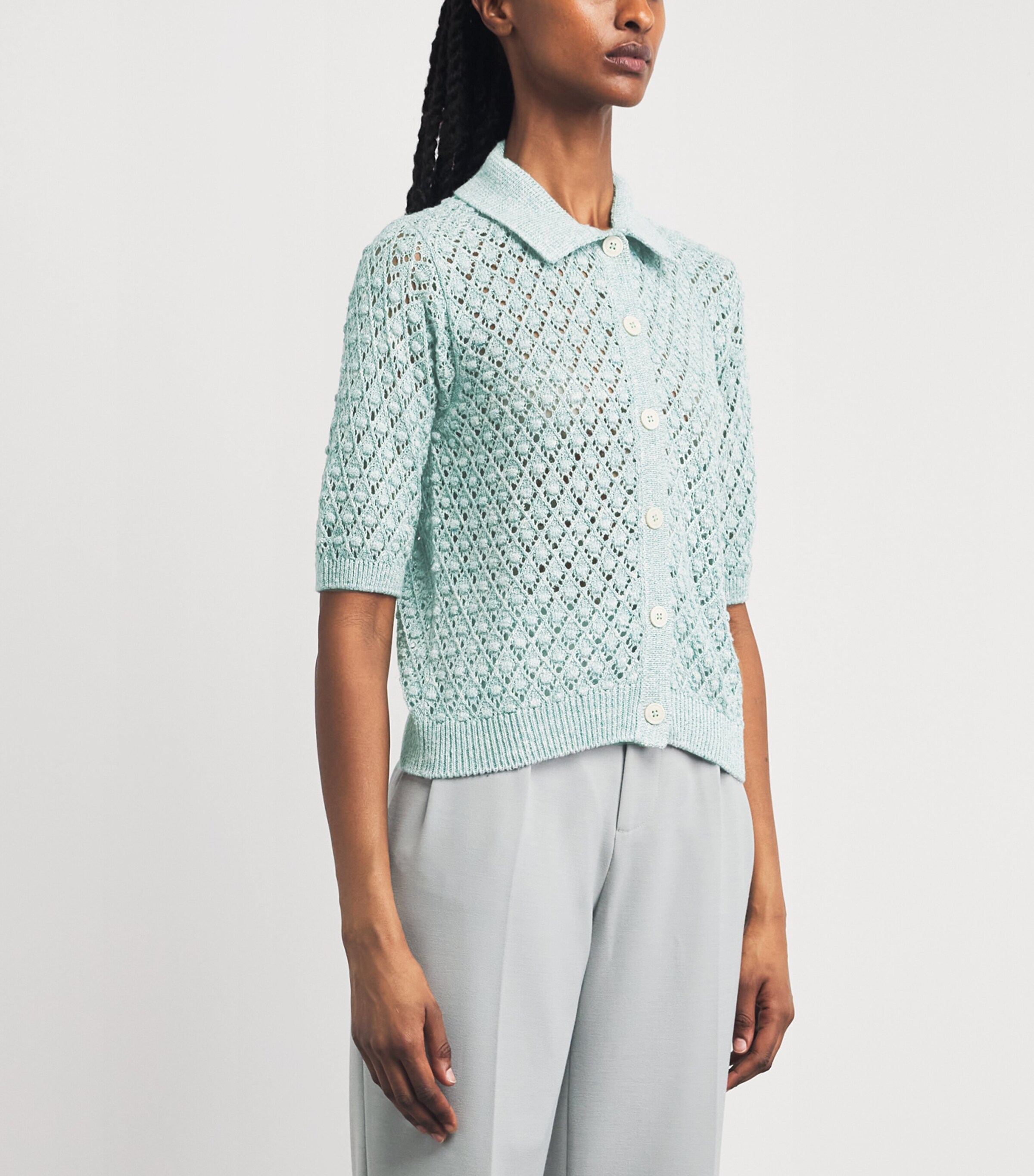 Eleventy Womens Linen-Cotton-Silk Cardigan Giada Image 4