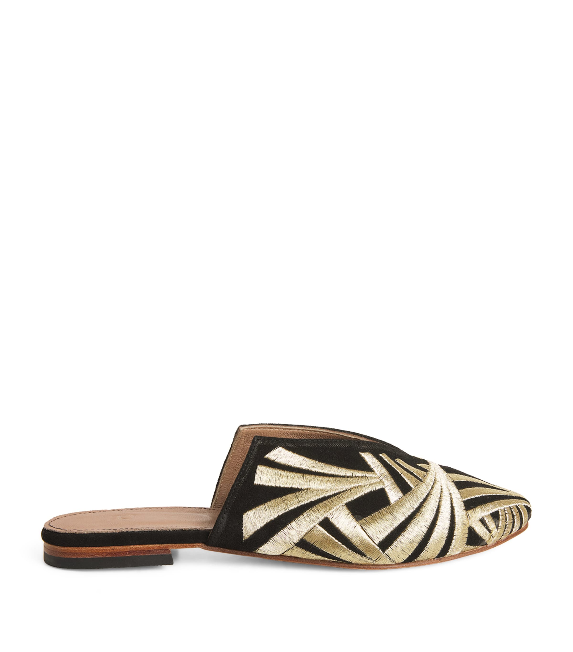 Ramla Suede Embroidered Palazzo Signoria Mules