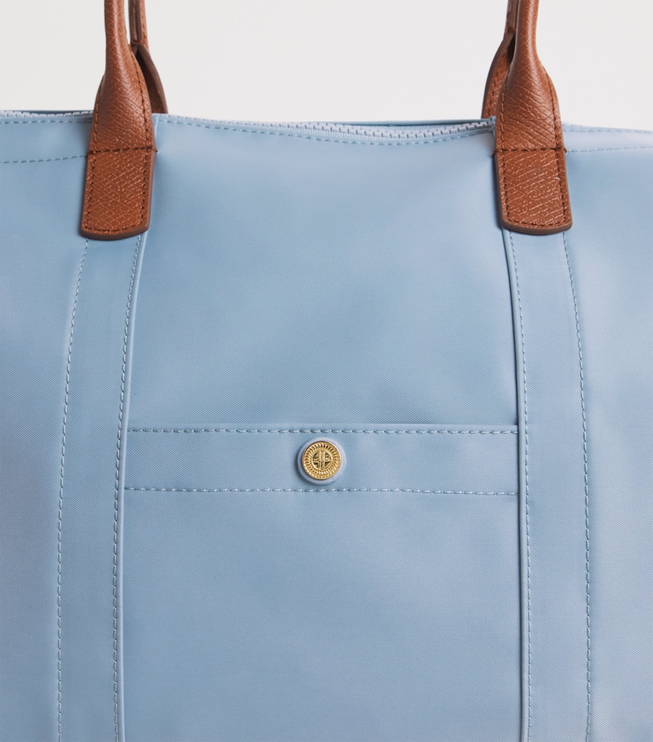 Harrods Medium Nylon Tote Bag Blue Image 6