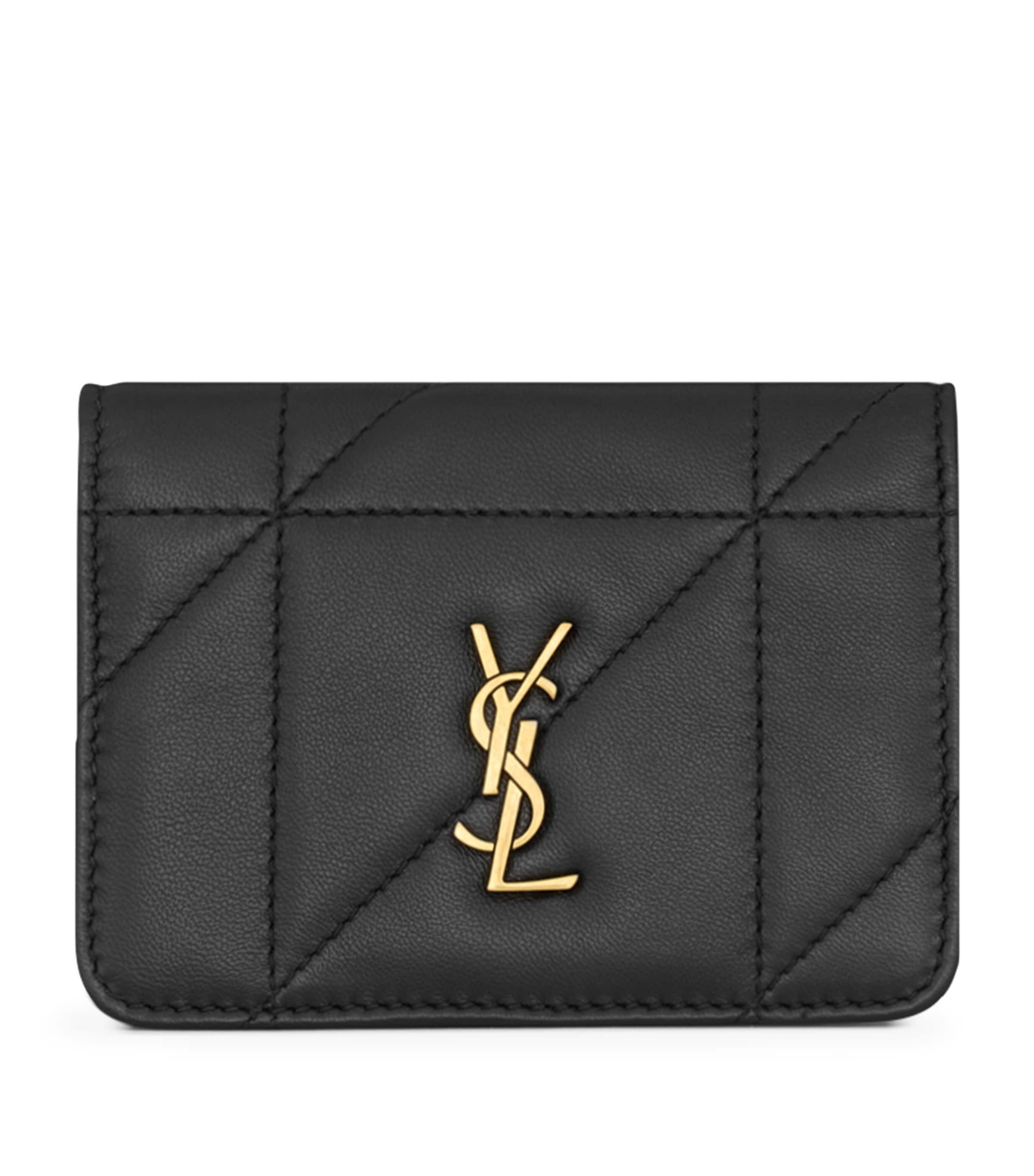 Saint Laurent Leather Jamie Bifold Card Holder In Black