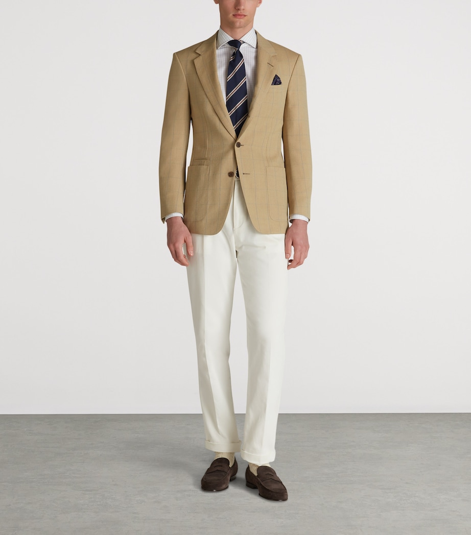 Wool Twill Windowpane Check Bourdon Blazer 742PASTEL YELLOW Image 2
