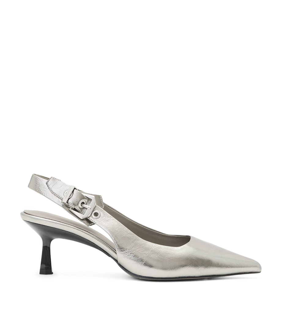 Leather Idyia Slingback Pumps 20 GUNMETAL GREY Image 1