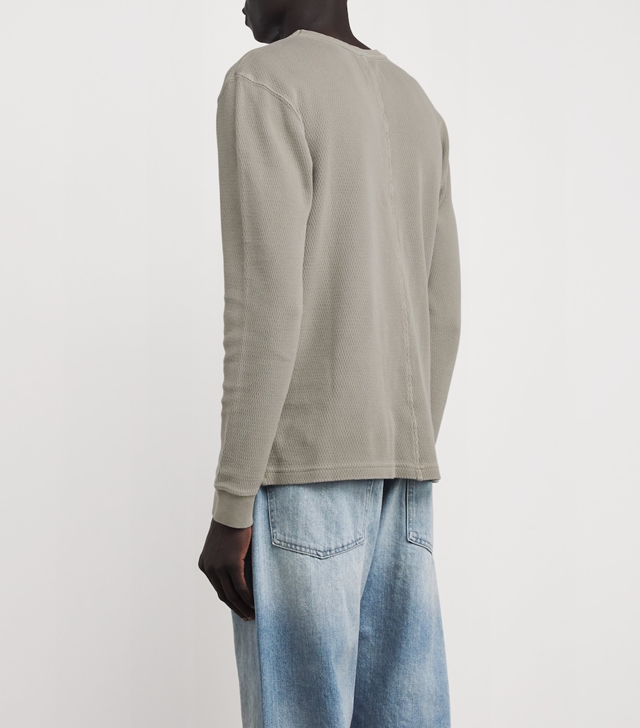 Cotton Waffle-Knit Sweatshirt PLCAN Image 4