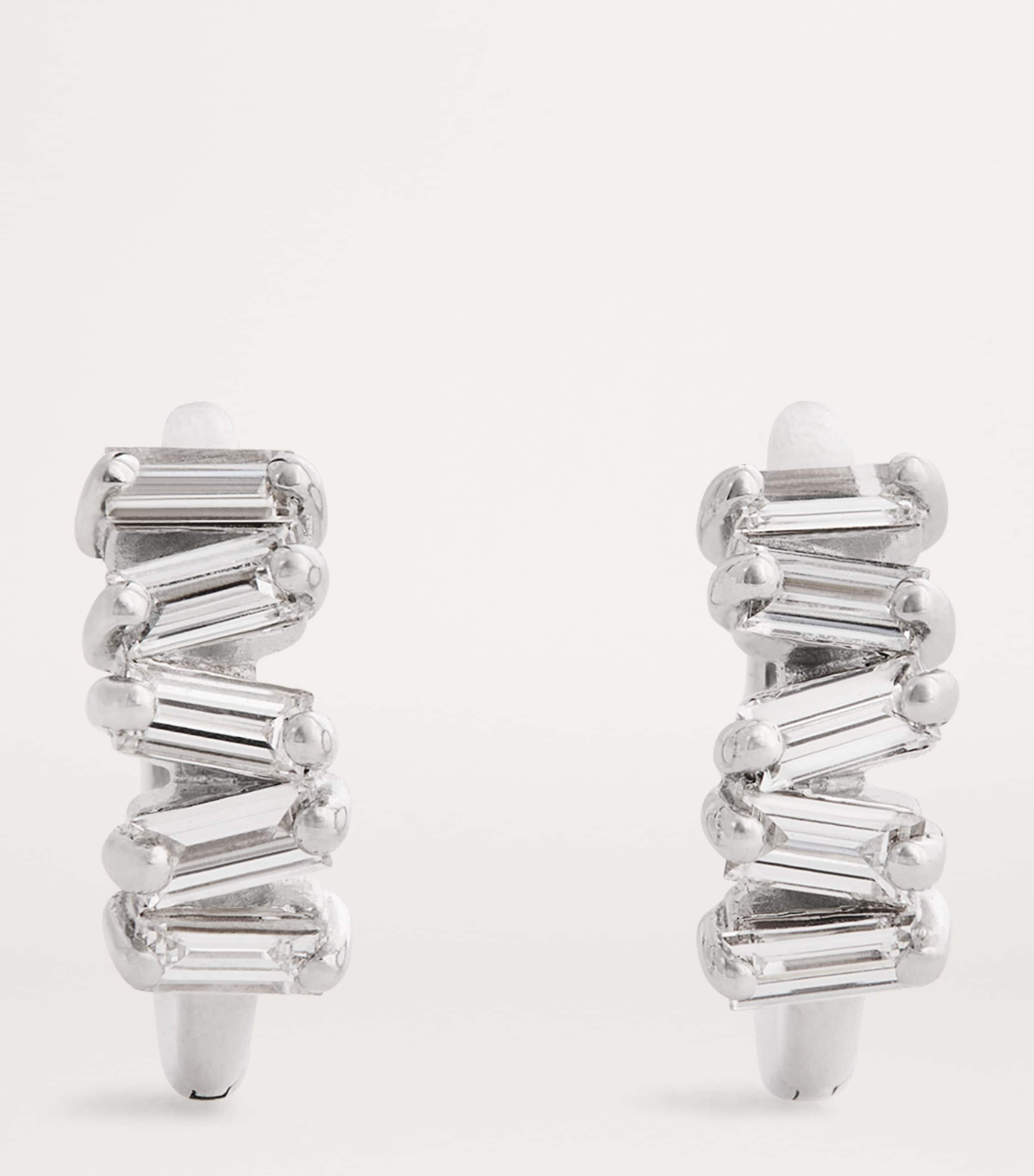 Suzanne Kalan White Gold and Diamond Bold Huggie Earrings Wg/wd Image 3