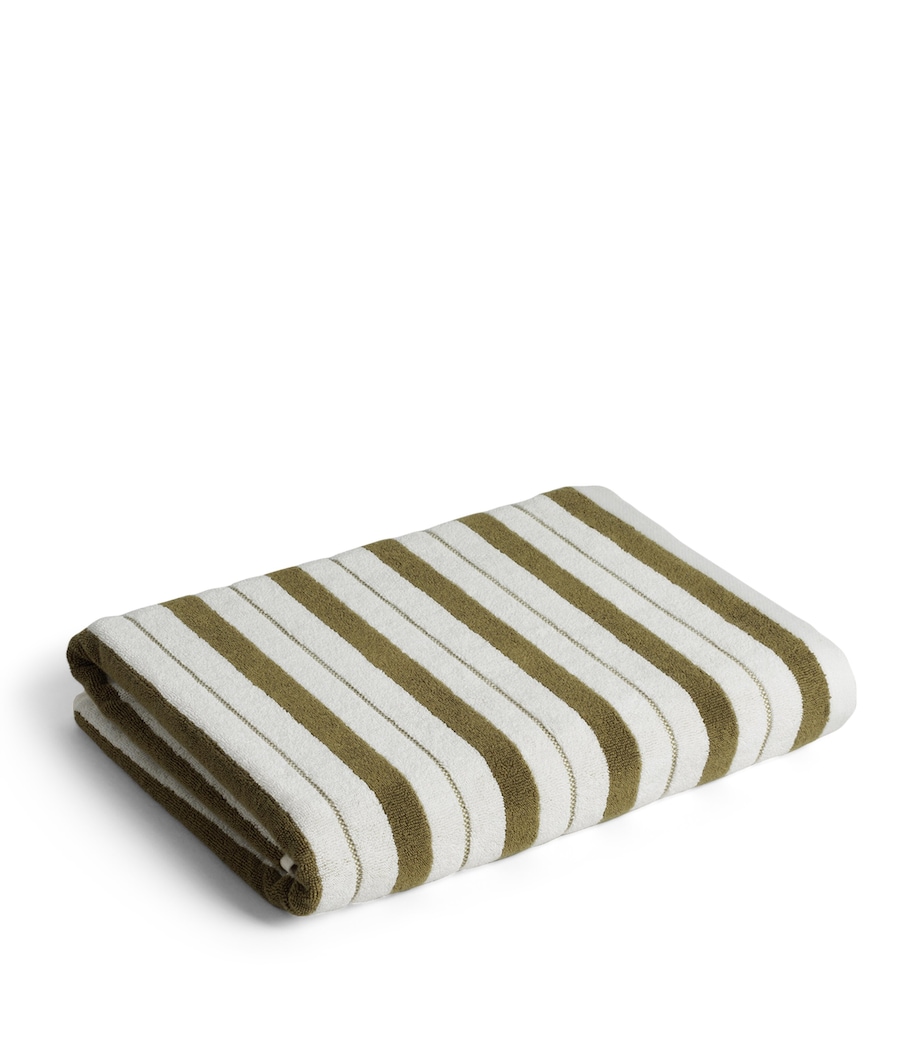 BAINA Organic Cotton Madison Bath Sheet (90cm x 170cm) Caper / Chalk Image 1