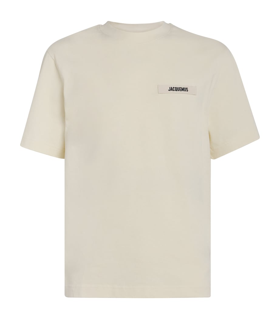 Cotton Grosgrain Logo T-Shirt 150-BEIGE Image 1