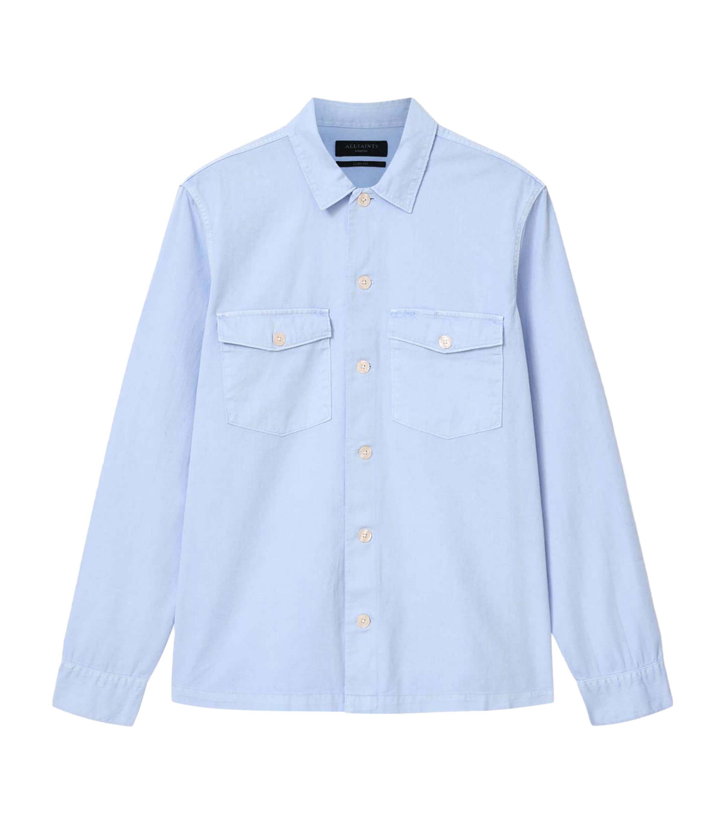 AllSaints Mens Cotton Spotter Overshirt Villa Blue Image 1