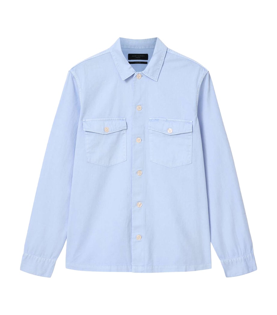 AllSaints Mens Cotton Spotter Overshirt Villa Blue Image 1