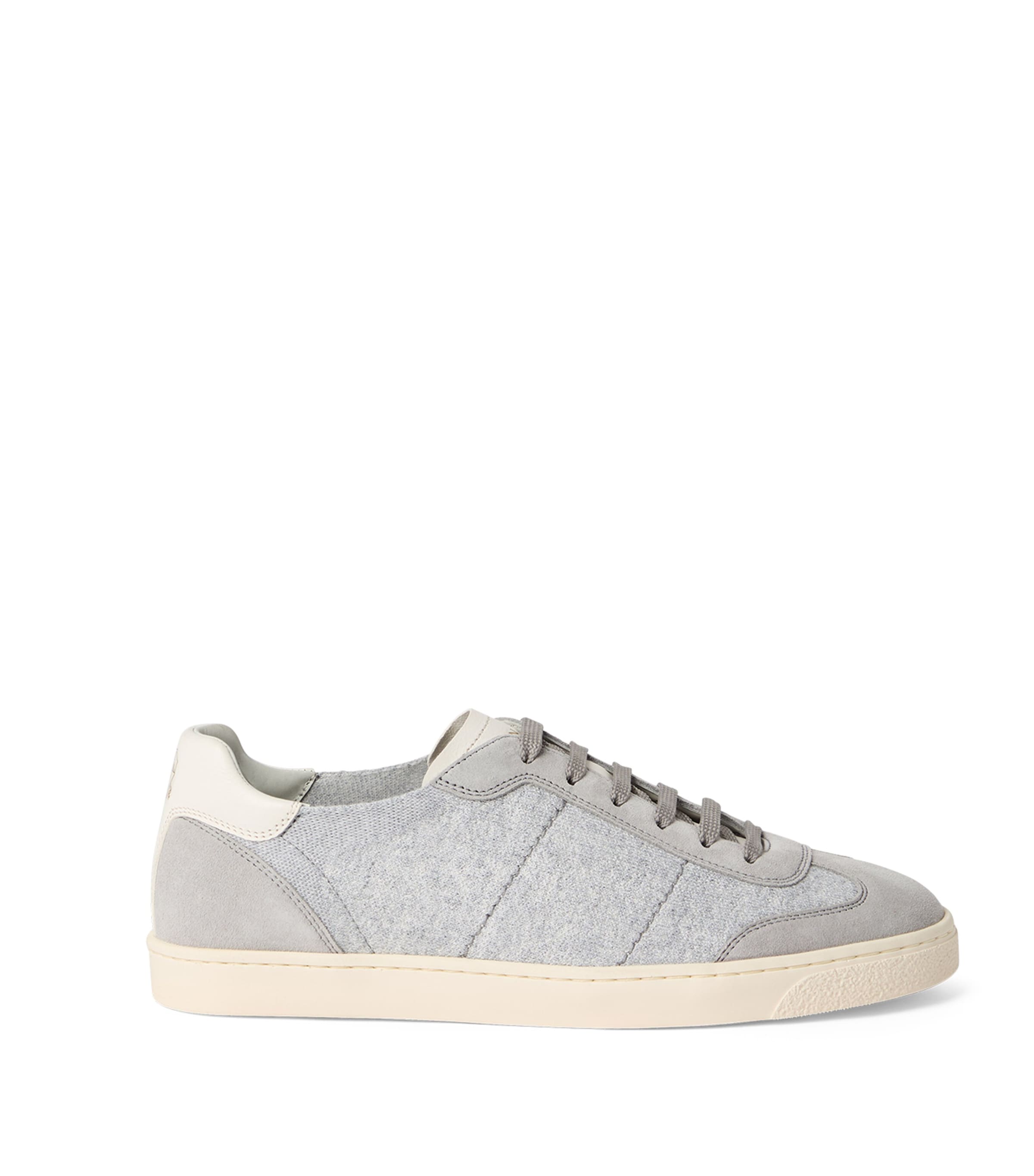 Brunello Cucinelli Knitted Low-top Sneakers In White