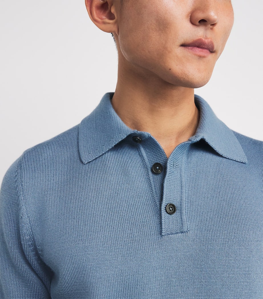 Cashmere-Silk Knit Polo Shirt 680 Image 6