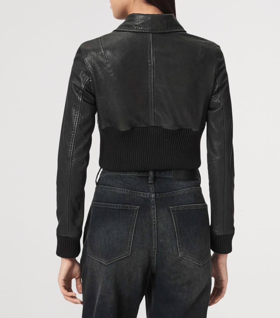 AllSaints Womens Leather Lena Jacket Black Image 4