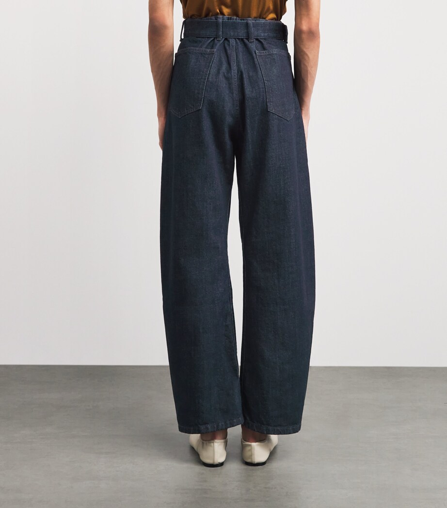 Lemaire Womens Twisted Belted Jeans Denim Indigo Image 5