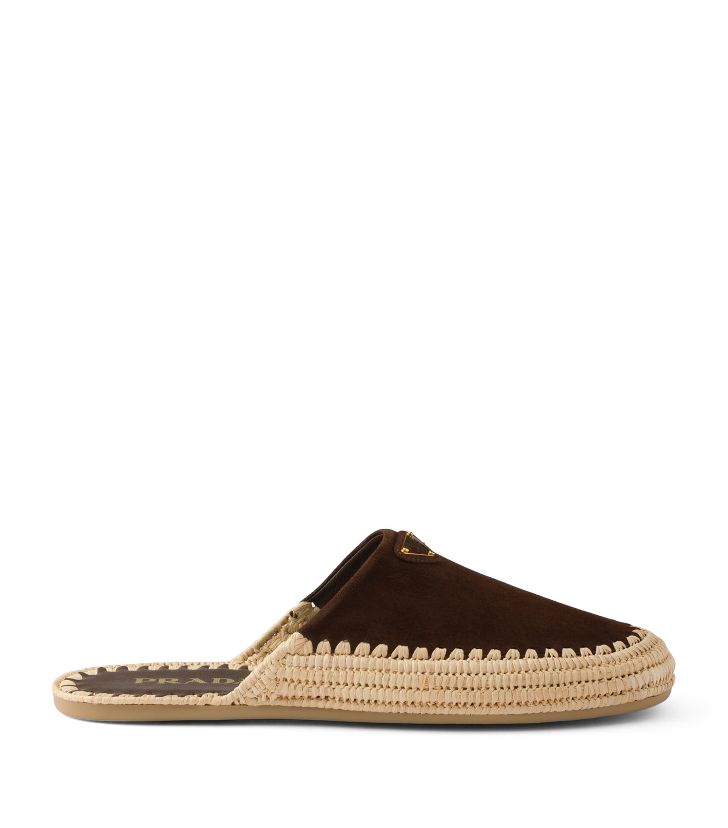 Prada Suede Triangle Mules Image 1