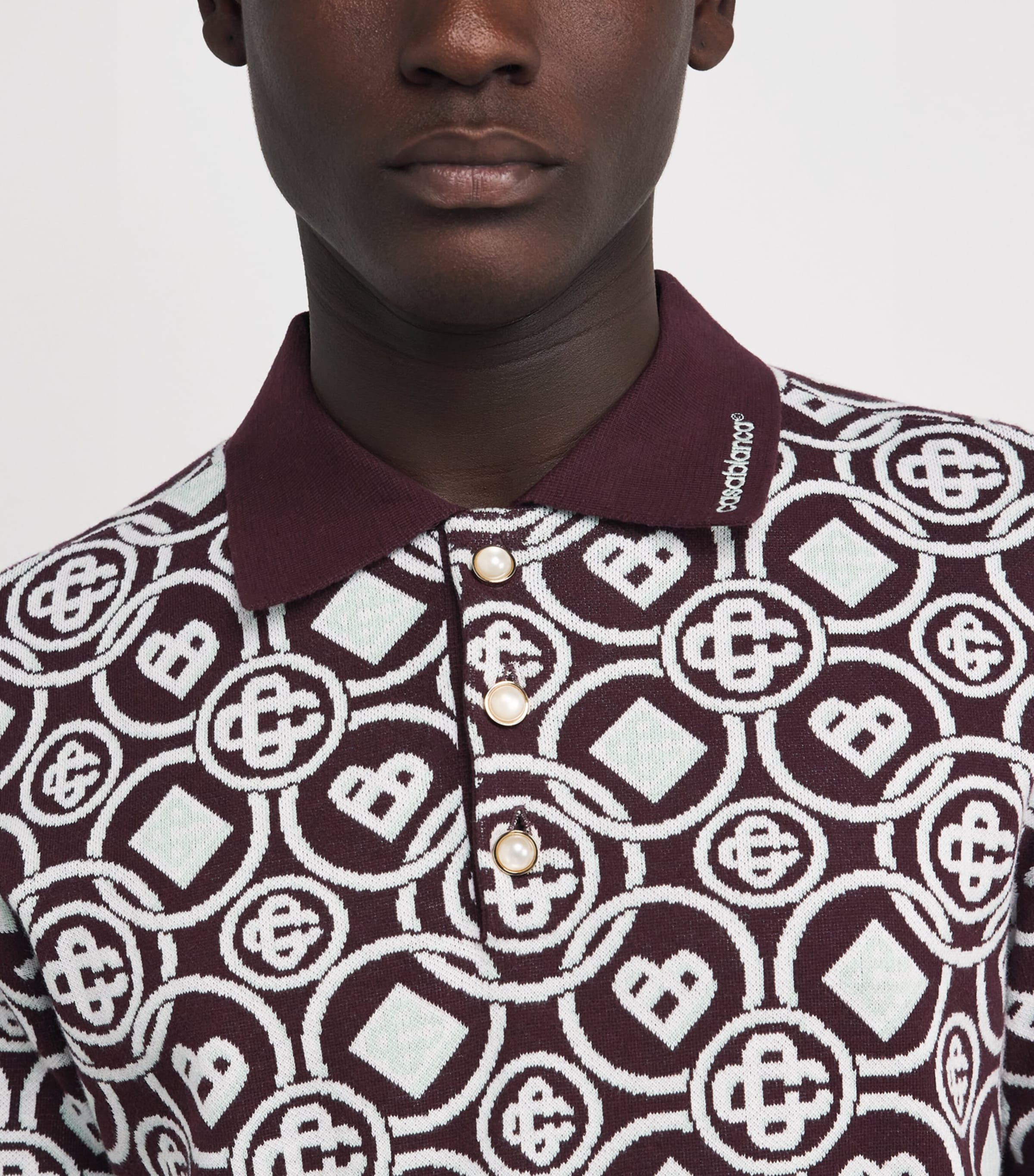 Cotton Monogram Polo Shirt AUBERGINE Image 6