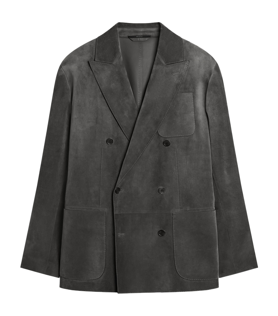 Dunhill Mens Leather Double-Breasted Jacket Image 1