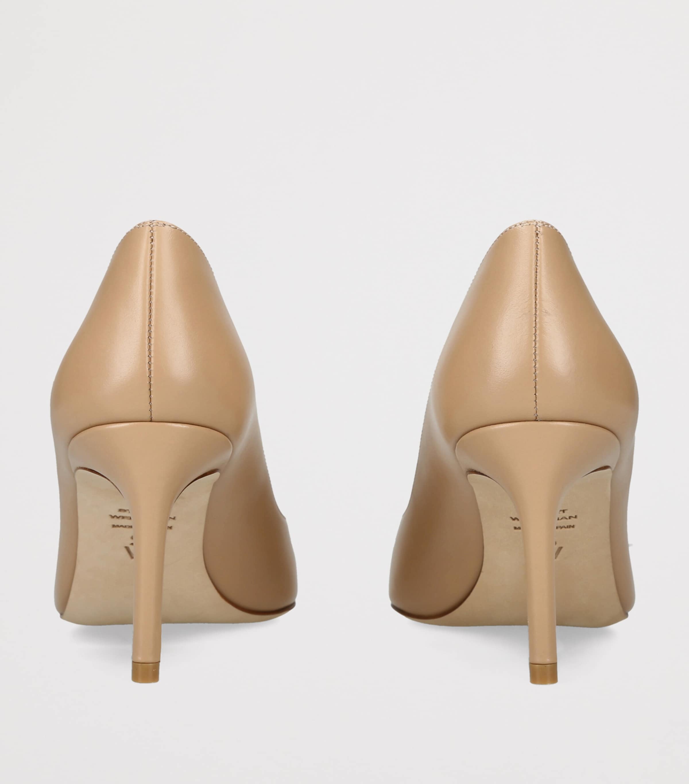Stuart Weitzman Leather Stuart Power Pumps 75 Beige Image 4