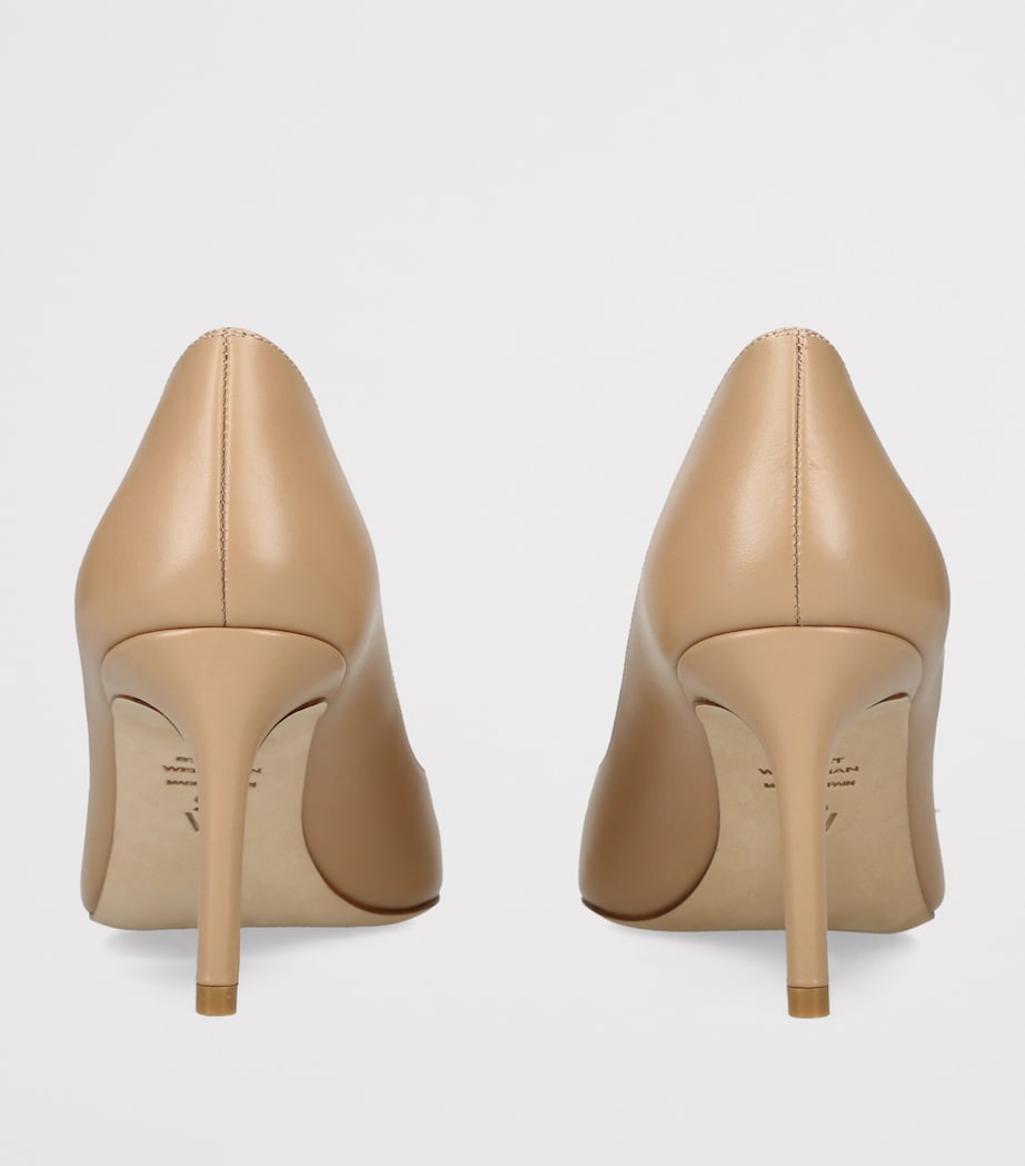 Stuart Weitzman Leather Stuart Power Pumps 75 Beige Image 4