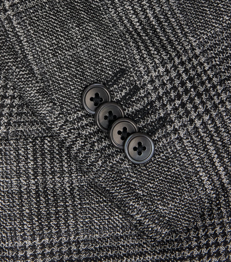 Virgin Wool-Blend Check Blazer 015 GREY MELANGE Image 5