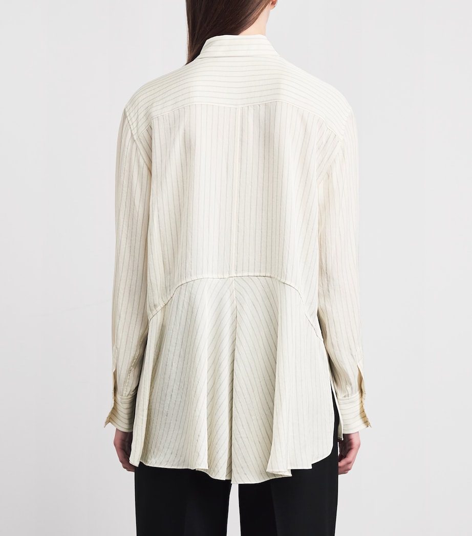 Theory Womens Stripe Shirt Rice Multi Image 5