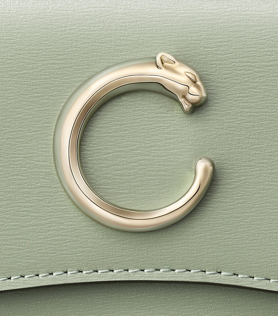 Calfskin Panthère de Cartier Mini Wallet SAGE GREEN Image 4