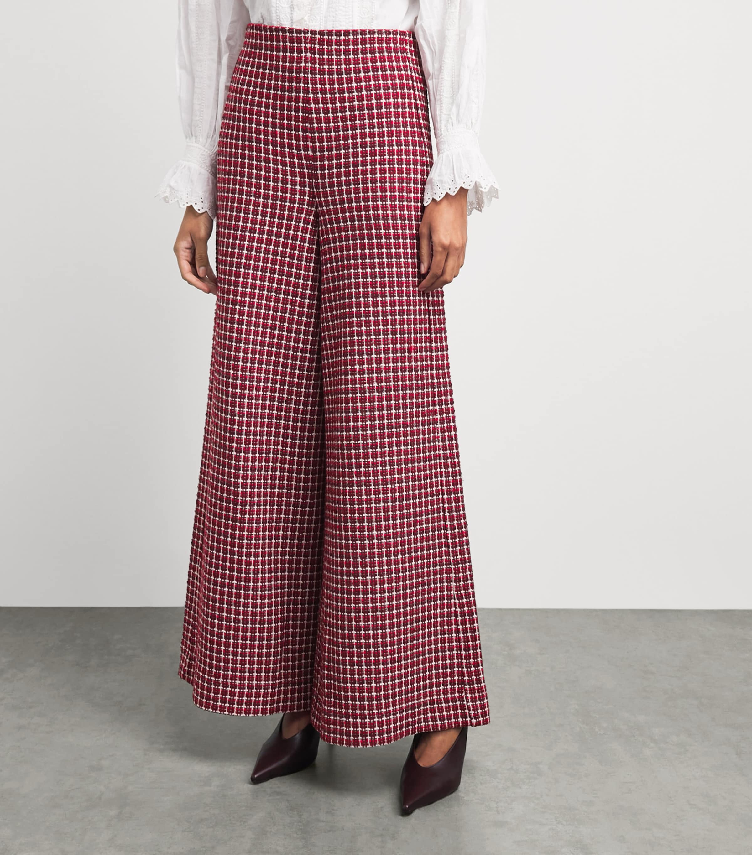 ME+EM Womens Wide Palazzo Trousers Pomegranate Red Image 4