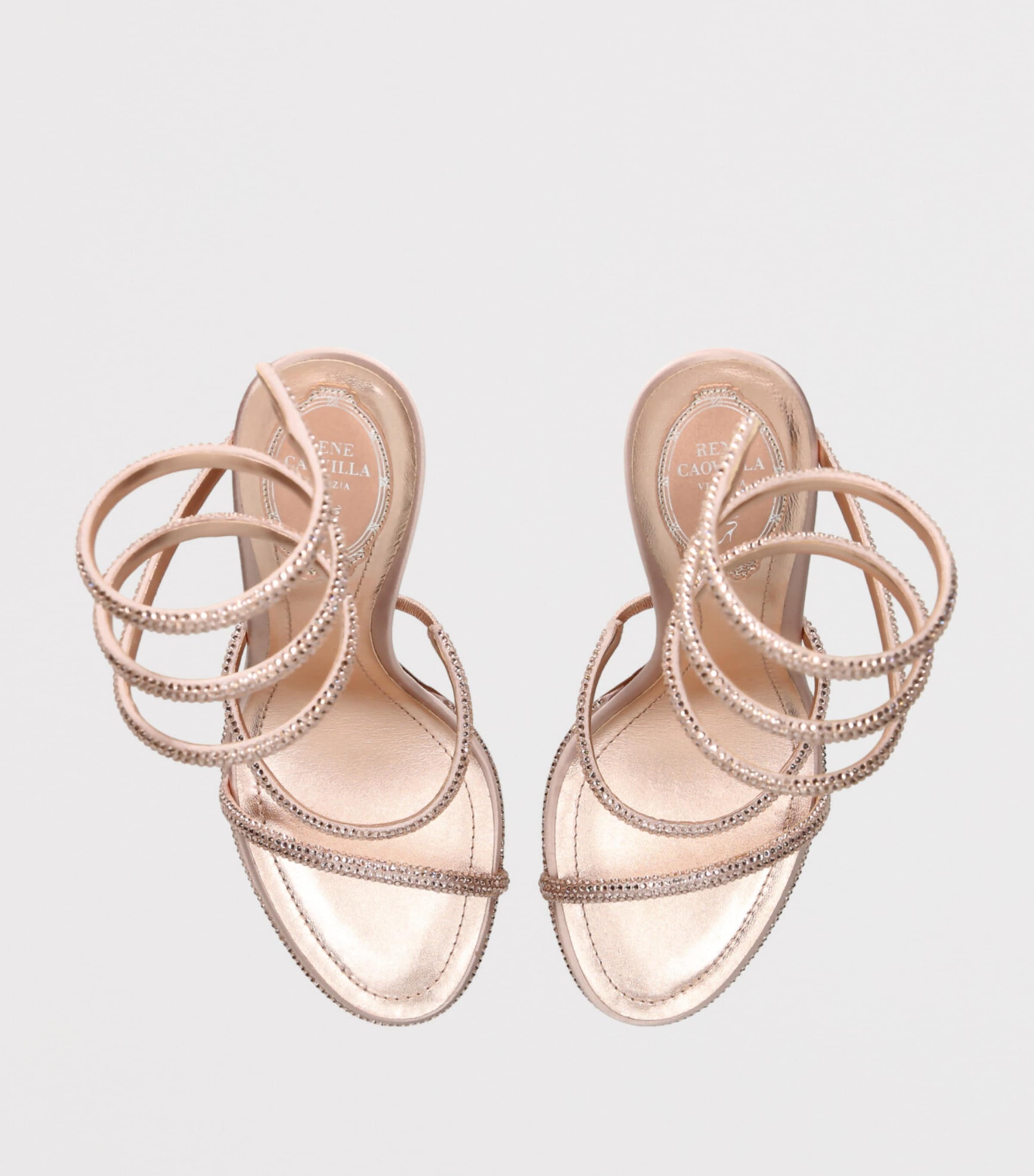 René Caovilla Satin Crystal-Embellished Cleo Sandals 105 Pink Image 4