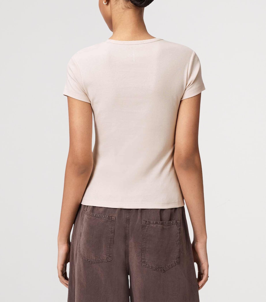 AllSaints Womens Organic Cotton Stevie T-Shirt Crystal Pink Image 4