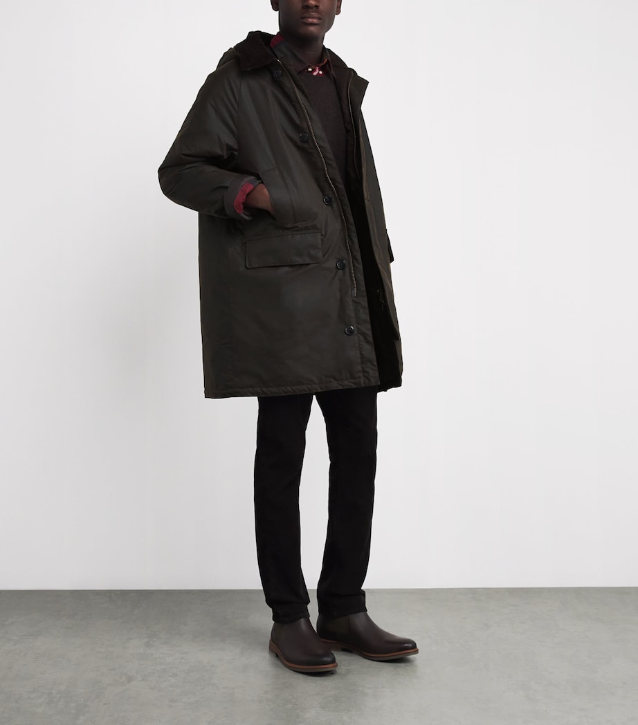 Waxed Water-Resistant Beaudale Trench Coat DARK BROWN Image 2