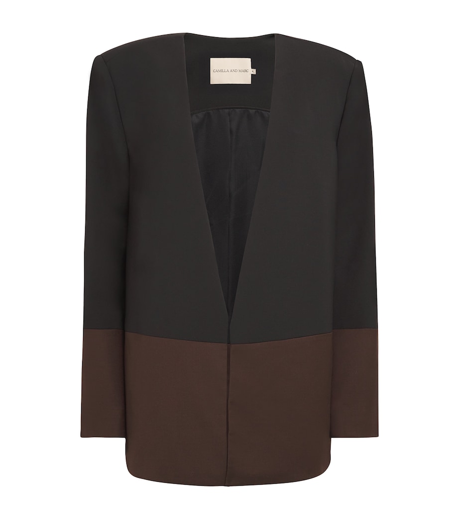 Oversized Two-Tone Vault Blazer DBLK BLACK/CHOCOLATE Image 1