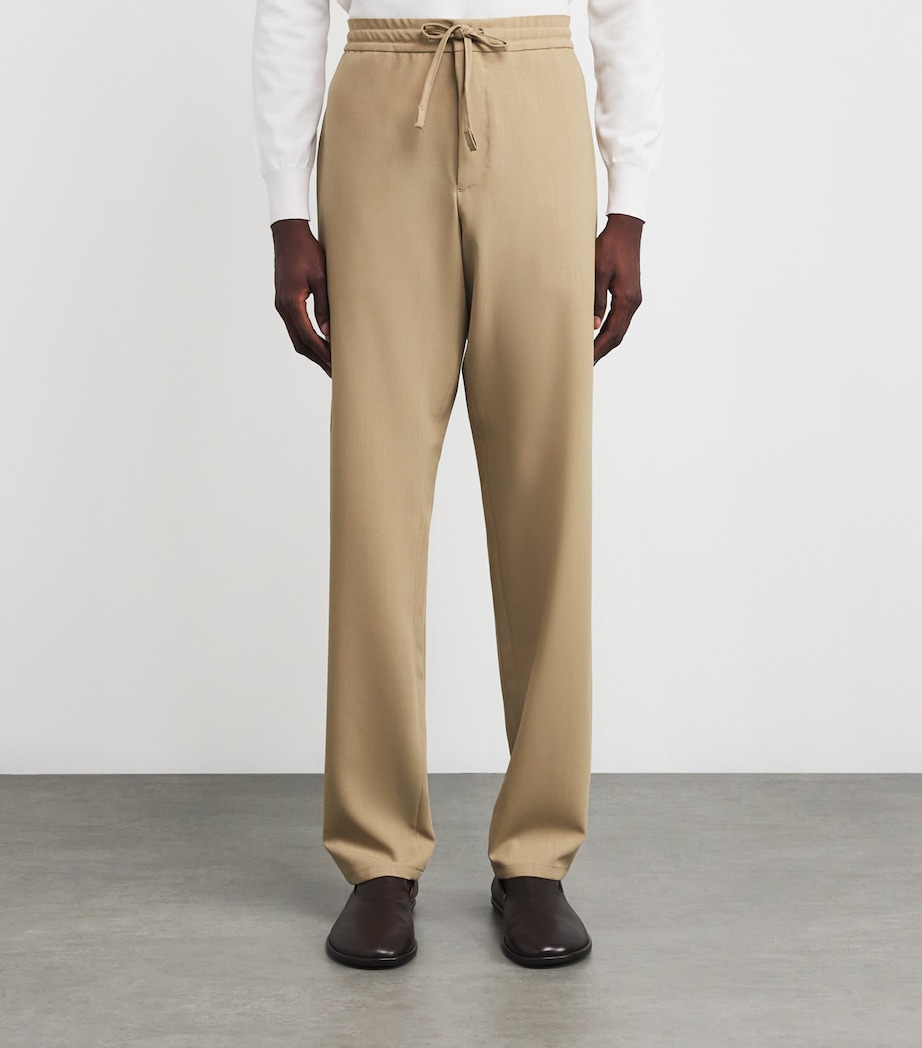 Wool Drawstring Straight-Fit Trousers 703 Image 3
