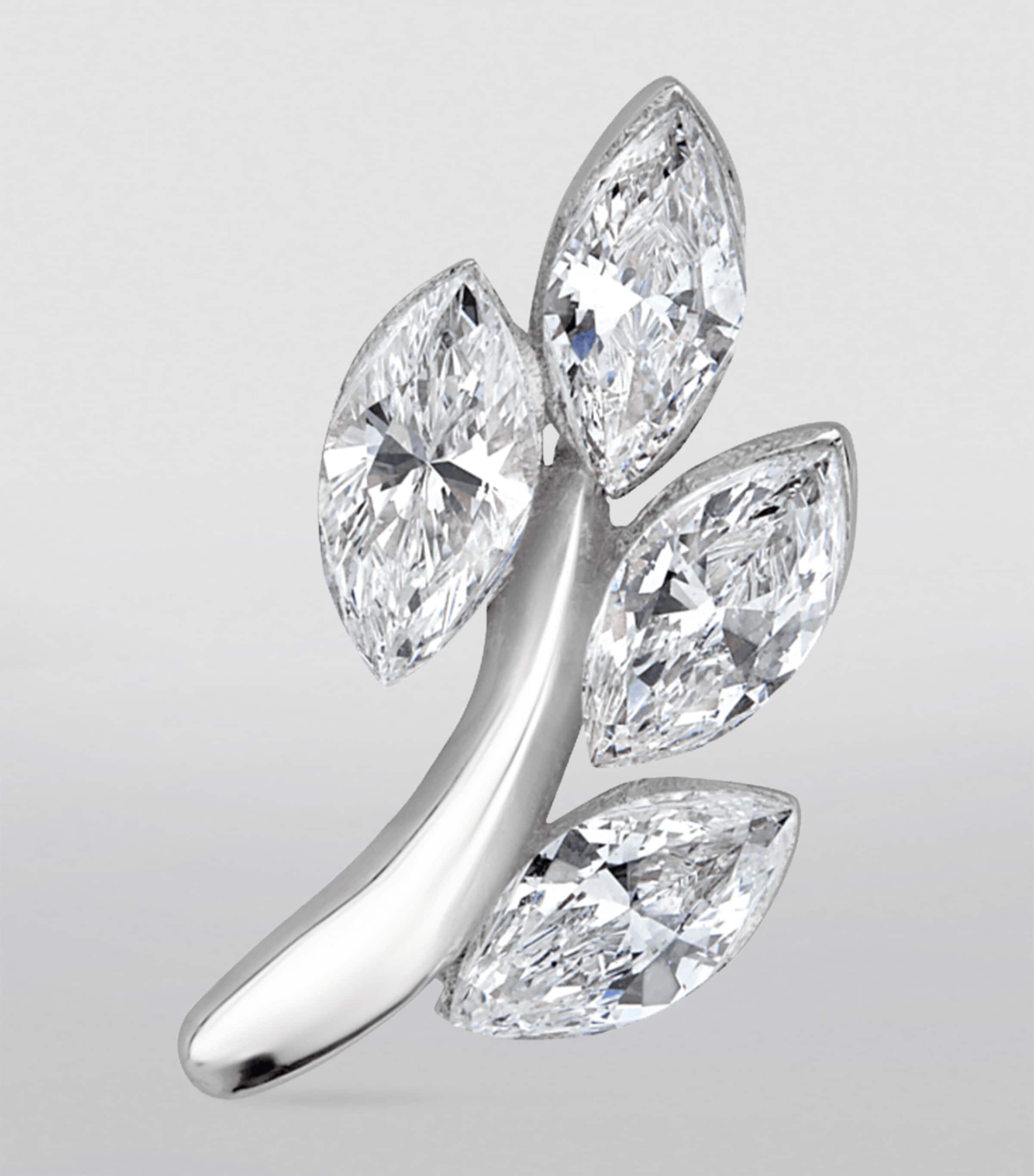 Diamond Vine Threaded Stud Earring (Direction B 10.5mm) WHITE GOLD Image 3