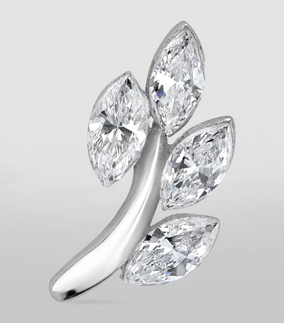 Diamond Vine Threaded Stud Earring (Direction B 10.5mm) WHITE GOLD Image 3