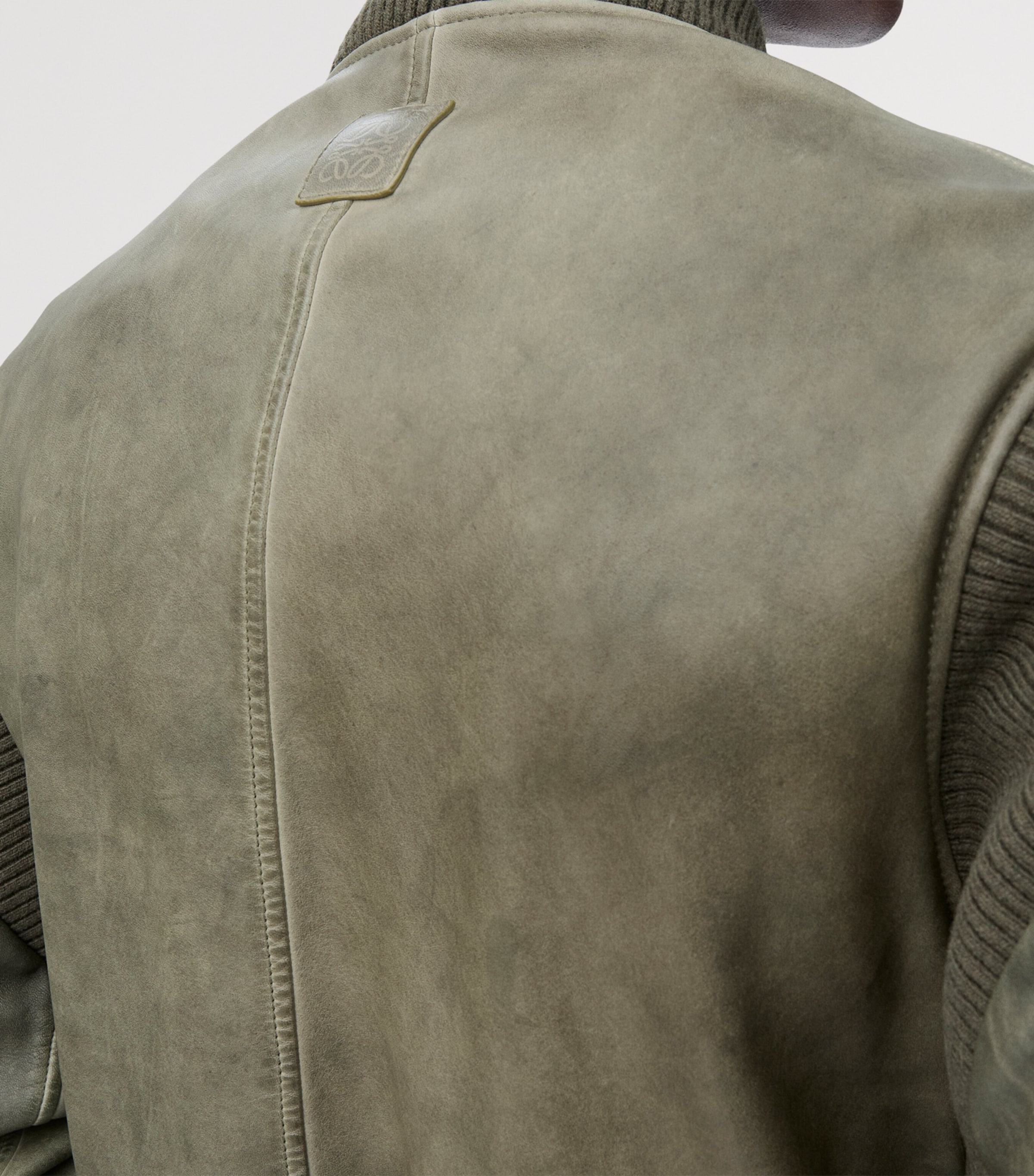 Nappa Leather Bomber Jacket KHAKI GREEN Image 5